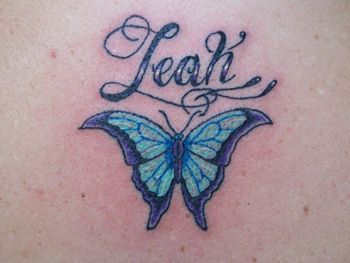 Tattoos leah blue butterfly